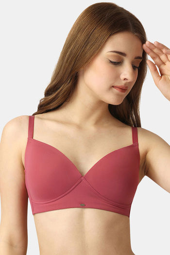 Buy Soie Padded Non Wired Full Coverage T-Shirt Bra - Desert Rose